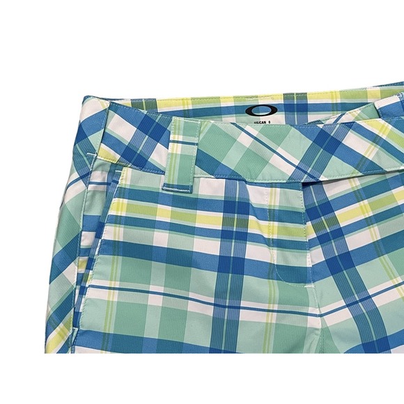 Oakley‎ Jeans Albatross Capri Blue Plaid Pants Junior Women's Sz 0 - Picture 2 of 16